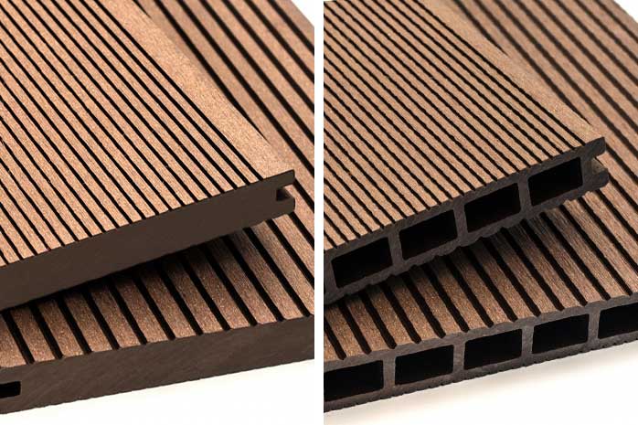 WPC solid and hollow core planks for modern, low-maintenance terraces