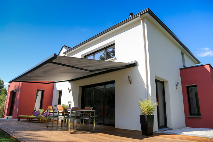 Sun protection for terrace not only provides shade, but is also an important design element